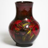 Moorcroft Flambé Orchids Vase, c.1955, height 9.6 in — 24.4 cm