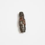 Guanacaste Nicoya Carved Stone Aggegate Figural Pendant, 100 AD-500 AD, height 1.8 in — 4.5 cm