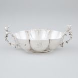 George II Silver Lobed Two-Handled Bowl, Aymé Videau, London, 1745, width 6.5 in — 16.5 cm; height