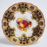 Royal Worcester Fruit Plate, Richard Sebright, 1929, diameter 9 in — 23 cm