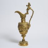 Large French Renaissance Style Gilt Bronze Bacchanalian Mantle Ewer, late 19th/early 20th century, h