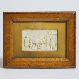 Austrian Miniature Marble Composite Relief of a Rural Scene, early 20th century, 5.5 x 7.1 in — 14 x