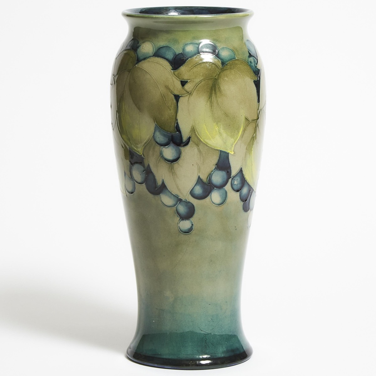 Moorcroft Grape and Leaf Vase, c.1928-30, height 12.4 in — 31.5 cm