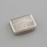 George III Silver Purse Form Vinaigrette, Matthew Linwood, Birmingham, 1818, length 1.3 in — 3.2 cm