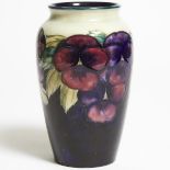 Moorcroft Pansy Vase, c.1920, height 8.3 in — 21 cm