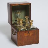 English Regency Inlaid Mahogany Decanter Box, c.1820, 8.65 x 7.25 x 7 in — 22 x 18.4 x 17.8 cm