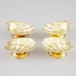 Four Canadian Silver-Gilt Shell Shaped Nut Dishes, Carl Poul Petersen, Montreal, Que., mid-20th cent