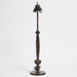 American Avant Garde Art Deco Patinated Bronze Table Lamp with Masks, c.1920, height 30 in — 76.2 cm