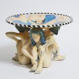 Dan and Nisha Ferguson (Canadian, b.1965 and 1966), Large Centrepiece Dish on Sculpted Female Figure