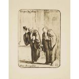 Honoré Daumier (1808-1979), SUITE OF FIVE LITHOGRAPHS FROM "LES GENS DE JUSTICE," 1848, initialed in