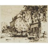 John William Beatty, OSA, RCA, (1869-1941) Canadian, THE MILL, MEADOWVALE, drypoint in sepia on wove