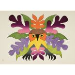 Kenojuak Ashevak ᑭᓄᔭᐊ ᐊᓯᕗ, CC, RCA (1927-2013), SUMMER OWL, 1979, lithograph, sheet 22.25 x 31 in —