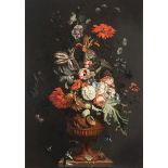 Attributed to Jan van Huysum (1682–1749), FLOWERS IN A TERRACOTTA VASE, signed "J. Van Huysum f" on