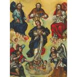 Unidentified Artist (18th Century), MADONNA CROWNED WITH ANGELS AND SAINTS, 24 x 18 in — 61 x 45.7 c
