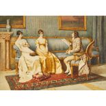 Enrico Tarenghi (1848-1938), THE READING, signed, sheet 21.9 ins x 30.6 ins; 55.5 cms x 77.8 cms