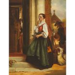John Calcott Horsley (1817-1903), A MAID IN WAITING, 1875, signed and dated, 16.1 ins x 12.2 ins; 41