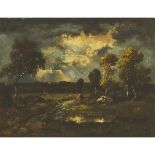 Narcisse Virgile Diaz de la Peña (1808-1876), PASTORAL LANDSCAPE, signed, 10.5 x 9.8 in — 26.6 x 35