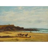 Robert Finlay McIntyre (1846-1906), HORSE AND CART BY THE SHORE, signed lower left, 20.1 ins x 27.1