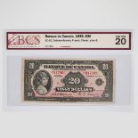 Banque Du Canada 1935 $10 Bank Note, French issue; BCS sealed and graded, Very Fine-20