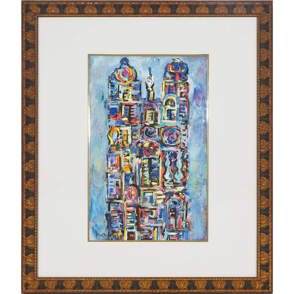 René Portocarrero (1912-1985), CATHEDRAL, 1963, signed and dated "63" lower left, sight 22.8 x 14.6 - Image 2 of 4