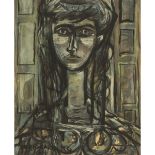 René Portocarrero (1912-1985), PORTRAIT OF A WOMAN, 1964, signed and dated "64" lower left, sight 28