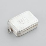 George IV Silver Rectangular Vinaigrette, William Edwards, London, 1821, length 1.7 in — 4.2 cm