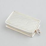 George IV Silver Rectangular Vinaigrette, Nathaniel Mills, Birmingham, 1827, length 2 in — 5.1 cm