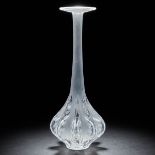 'Claude', Lalique Moulded and Partly Frosted Glass Vase, post-1945, height 13.5 in — 34.2 cm