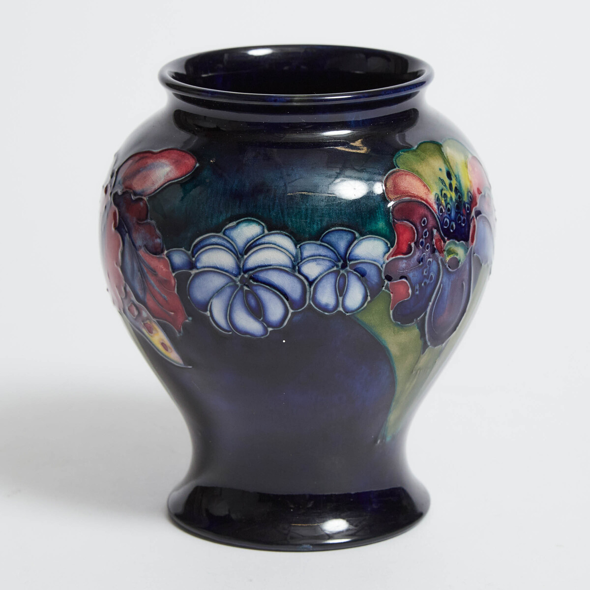 Moorcroft Orchids Vase, 1950s, height 5.6 in — 14.1 cm - Image 2 of 3