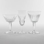 Baccarat Cut Glass Stemware Service, 20th century, largest height 6.3 in — 16 cm