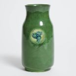 Macintyre Moorcroft Green Flamminian Vase, for Liberty & Co., c.1906-13, height 7.3 in — 18.5 cm