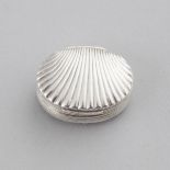 George III Silver Shell-Form Vinaigrette, Joseph Willmore, Birmingham, 1806, length 0.9 in — 2.4 cm