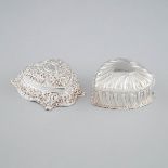 Two Late Victorian Silver Heart Shaped Boxes, Henry Matthews, and James Deakin & Sons, Chester, 1895