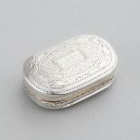 George III Silver Oval Vinaigrette, John Shaw, Birmingham, 1816, length 1.2 in — 3.1 cm