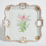 Meissen Two-Handled Square Serving Tray, early 20th century, width 15.9 in — 40.5 cm