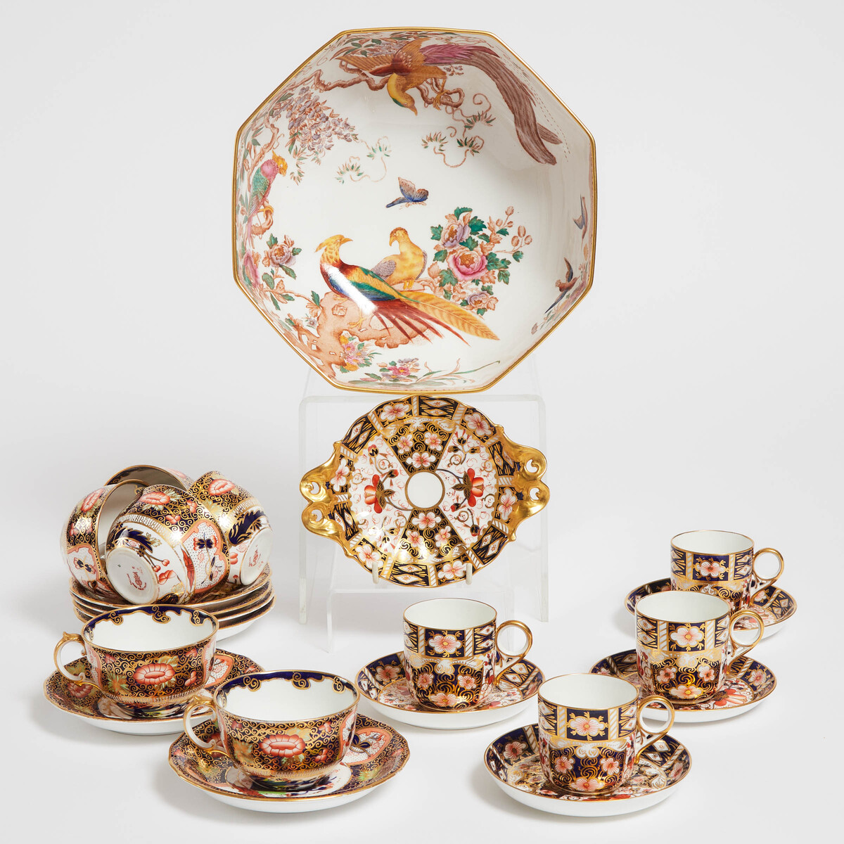 Four Royal Crown Derby 'Imari' (2451) Pattern Cups and Saucers, Two-Handled Dish, Six Japan (4591) - Image 2 of 2
