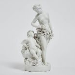 French Bisque Porcelain Group of Venus and Cupid, mid 19th century, height 12.75 in — 32.4 cm