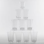 'Reims', Ten Lalique Glass Tumblers, post-1945, height 4.9 in — 12.4 cm (10 Pieces)