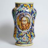 Large Italian Maiolica Vase, late 19th/early 20th century, height 23.8 in — 60.5 cm, diameter 14.2 i