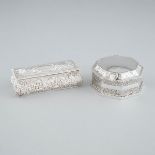 Two English Silver Rectangular and Octagonal Boxes, Henry Matthews, and S. Blanckensee & Son, Birmin