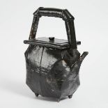 Piero Fenici (American, b.1944), Black Glazed Large Teapot, 1989, height 14.2 in — 36 cm