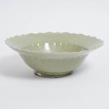 Harlan House (Canadian, b.1943), Large Celadon Glazed Bowl, 1973, height 6 in — 15.2 cm, diameter 17