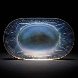 'Médicis', Lalique Moulded and Frosted Opalescent Glass Small Oval Tray, c.1930, length 5.9 in — 15