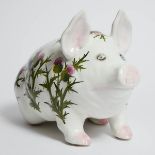 Wemyss Large 'Plichta' Thistles Pig, Joseph Nekola, mid-20th century, height 11.4 in — 29 cm; lengt