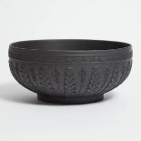 Wedgwood Black Basalt 'Acanthus' Bowl, 2012, height 4.3 in — 11 cm, diameter 10 in — 25.5 cm