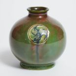 Macintyre Moorcroft Small Mottled Green Flamminian Vase, for Liberty & Co., c.1906-13, height 4 in —