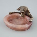 Russian Silver-Gilt and Agate Dog Vesta Ashtray, St. Petersburg, c.1908-17, height 2.8 in — 7 cm; w