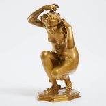 After Jean-Baptiste Carpeaux (French 1827-1875), FLORE ACCROUPIE (CROUCHING FLORA), height 20.5 in —