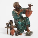 Austrian Cold Painted Bronze Figure of an Arabian Potter, c.1900, height 5.5 in — 14 cm