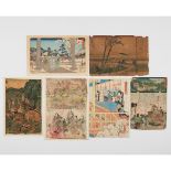 Utagawa Hiroshige (1797-1858) and Others, Six Woodblock Prints, largest sheet 14.6 x 9.8 in — 37 x 2